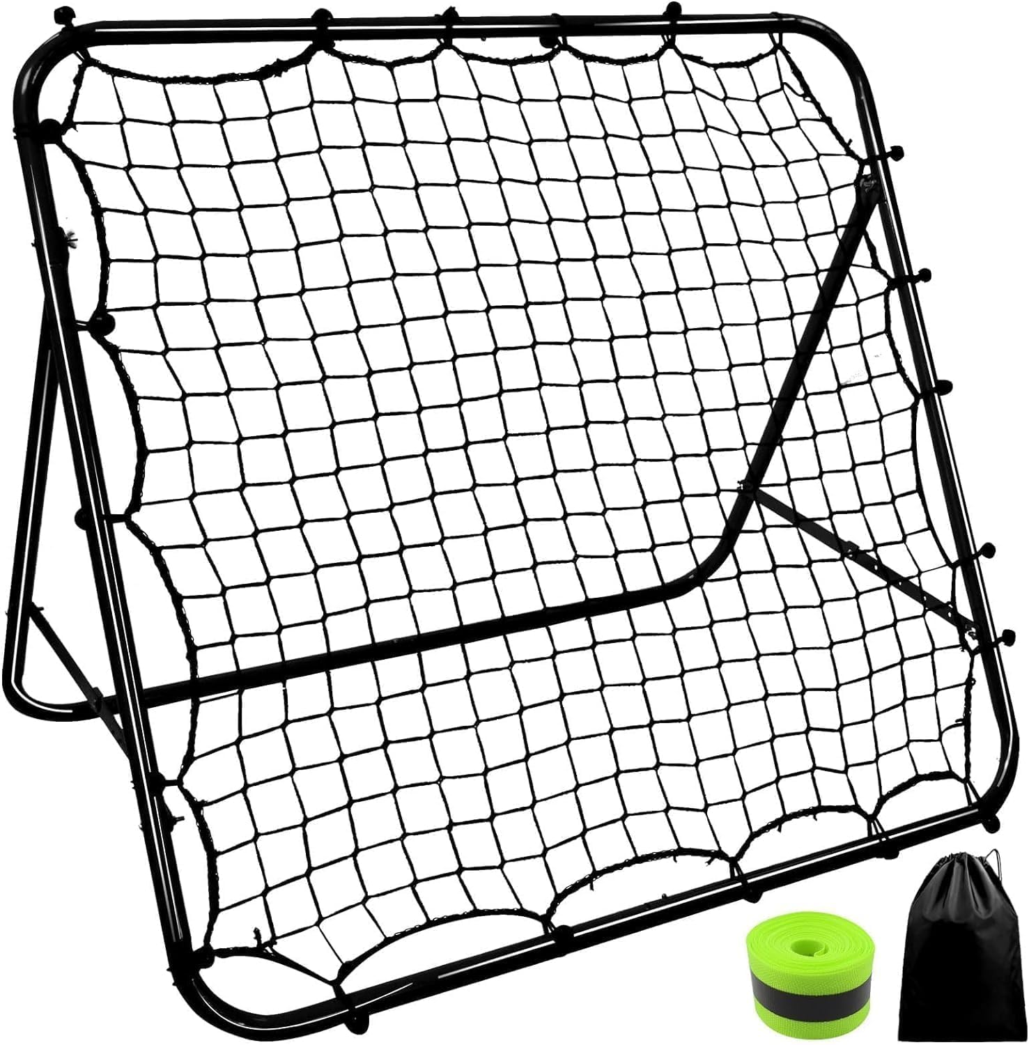 Athvcht リバウンドネット ブラック ネット 室内 屋外兼用壁打ち （サイズ：103x100cm 、カラー:ブラック）リバウンドネット リターンネット ゲージ フィールディングトレーナー サッカー ゴール フットサル バッティング 野球 テニス ホッケー ソフトボール ラクロス バドミントン ハンドボール 練習用具 自主練習 対戦練習用 組立簡単 個人練習用