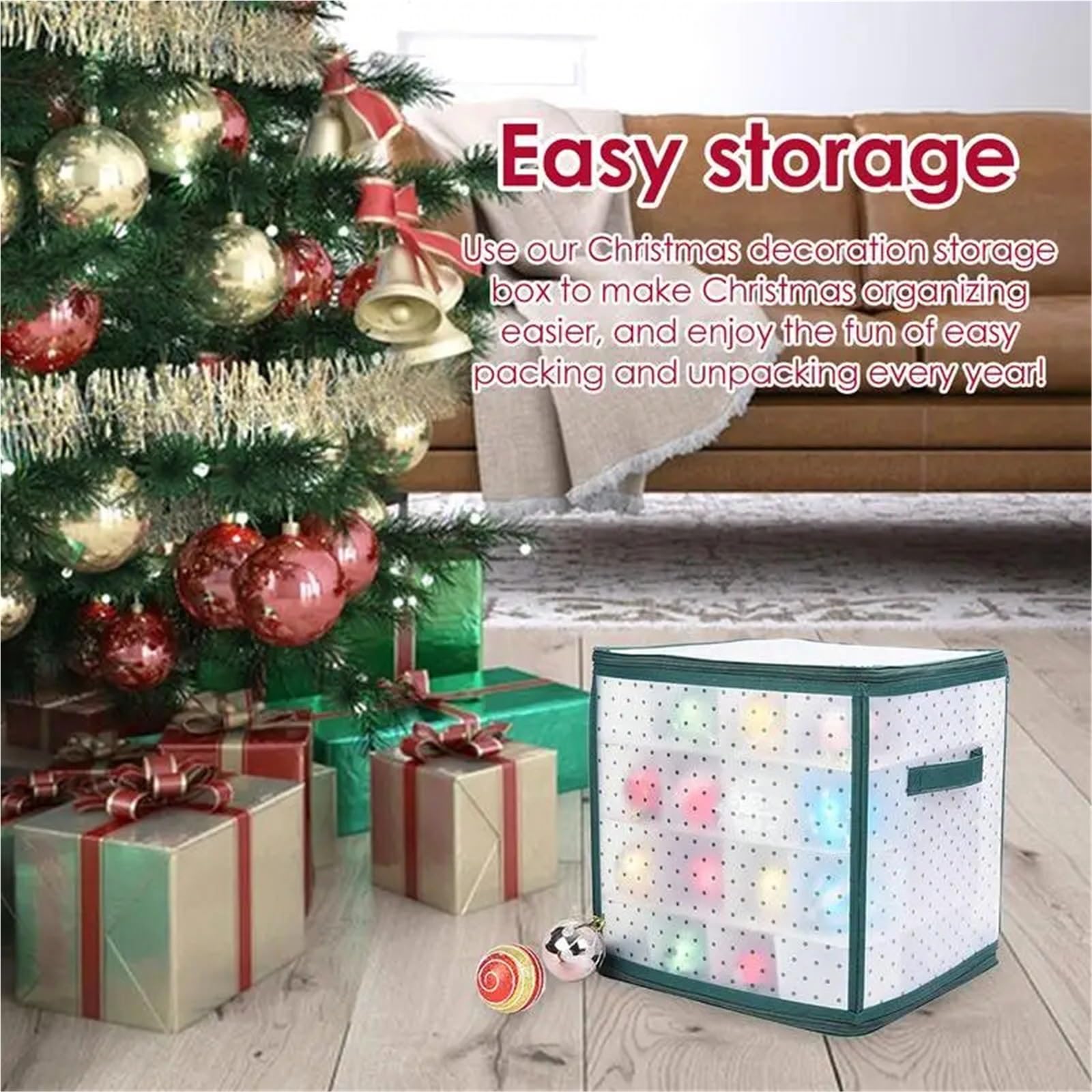 Organizer FüR Weihnachtsschmuck 64 Fächer Weihnachtskugel-Aufbewahrungsbox, Faltbarer Weihnachtskugel-Organizer, Urlaub, Weihnachtsdekoration, Kugel-Aufbewahrungsbehälter FüR Weihnachten