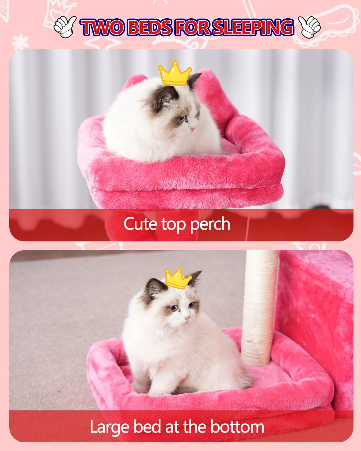 review Cat Tree, Cat Tower with Condo, Basket, Large Bed, Platform, Cat Scratching Posts for Indoor Cats, Flamingo GCT001SF