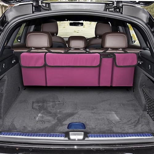 Miniatura 6 de BELOMI Organizador de maletero de automóvil, impermeable, resistente, para colgar en el asiento trasero, bolsa de carga plegable de almacenamiento