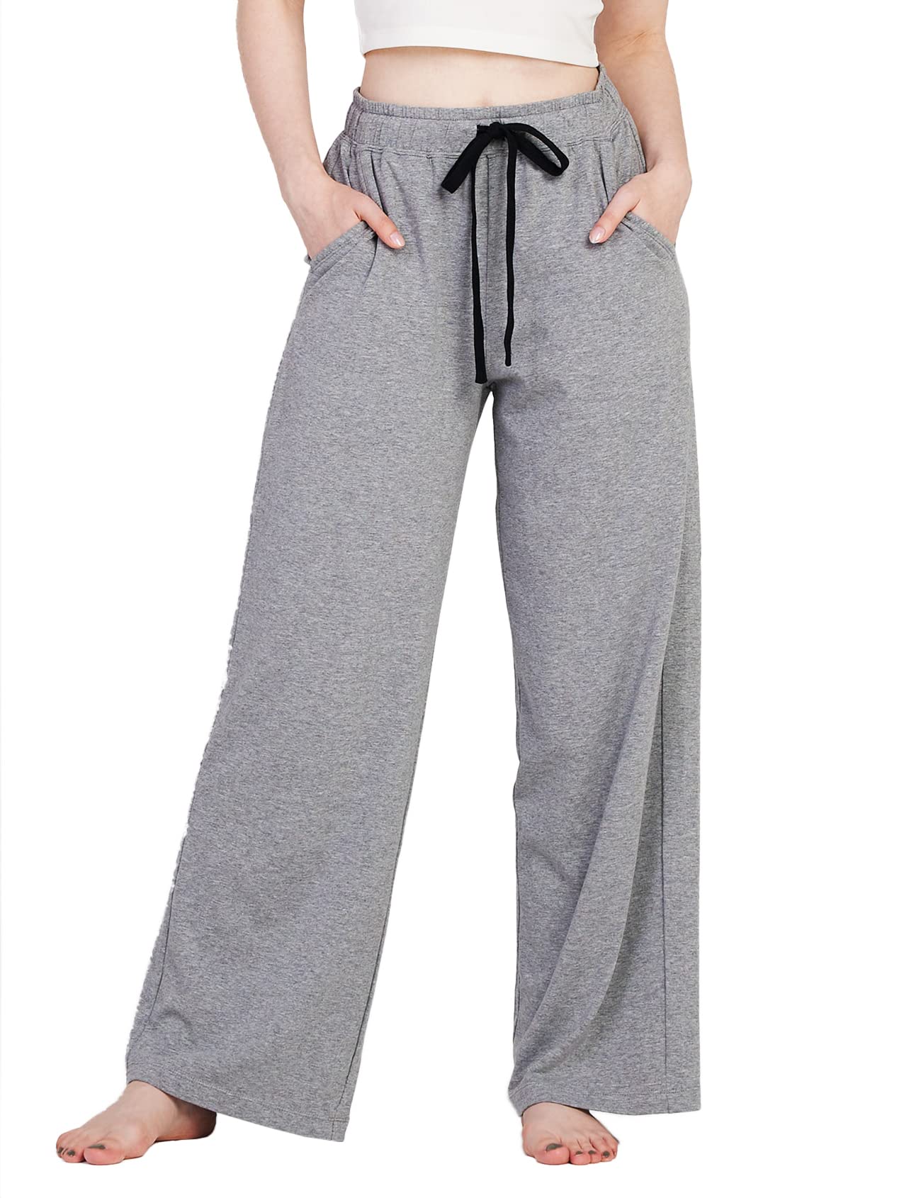 Lapasawomens Wide Leg Trousers With Pockets Loose Fit Yoga Pants