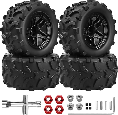 Hobbypark Neumáticos y ruedas para camiones Monster Monster previamente pegados para Arrma Granite Voltage MEGA 2WD 4X4 V3 3S BLX sin escobillas