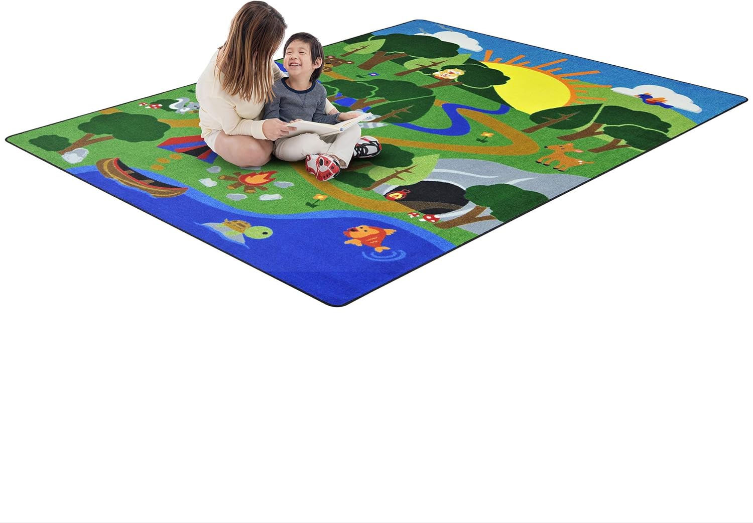 Joy Carpets Happy Forest 5'4" x 7'8" Area Rug in Color Multi