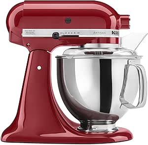 KitchenAid KSM150PSER Artisan Tilt-Head Stand Mixer with Pouring Shield, 5-Quart, Empire Red