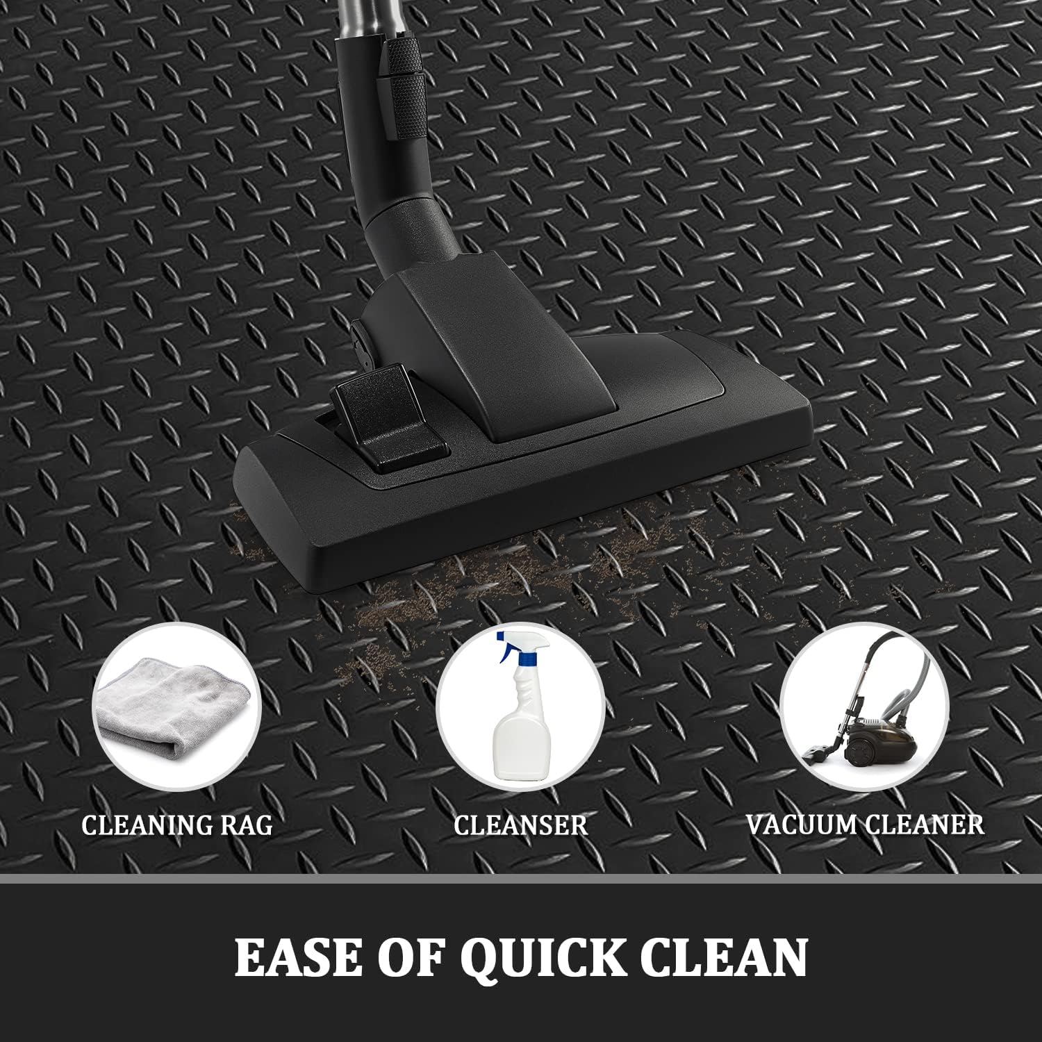 jxgzyy Diamond Plate Rubber Flooring Rolls 16.5 x3.3 Ft x 3 mm Heavy Duty Garage Floor Runner Rubber Trailer Garage Floor Mats for Garage Warehouse Gym Basement