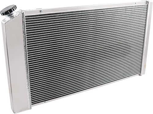 Miniatura 8 de ECMRAD Combo de ventiladores de radiador y cubierta de 3 filas para Chevy Pontiac GTO Chevelle El Camino 1968 69 70 1971 1972 All Aluminum (Combo de