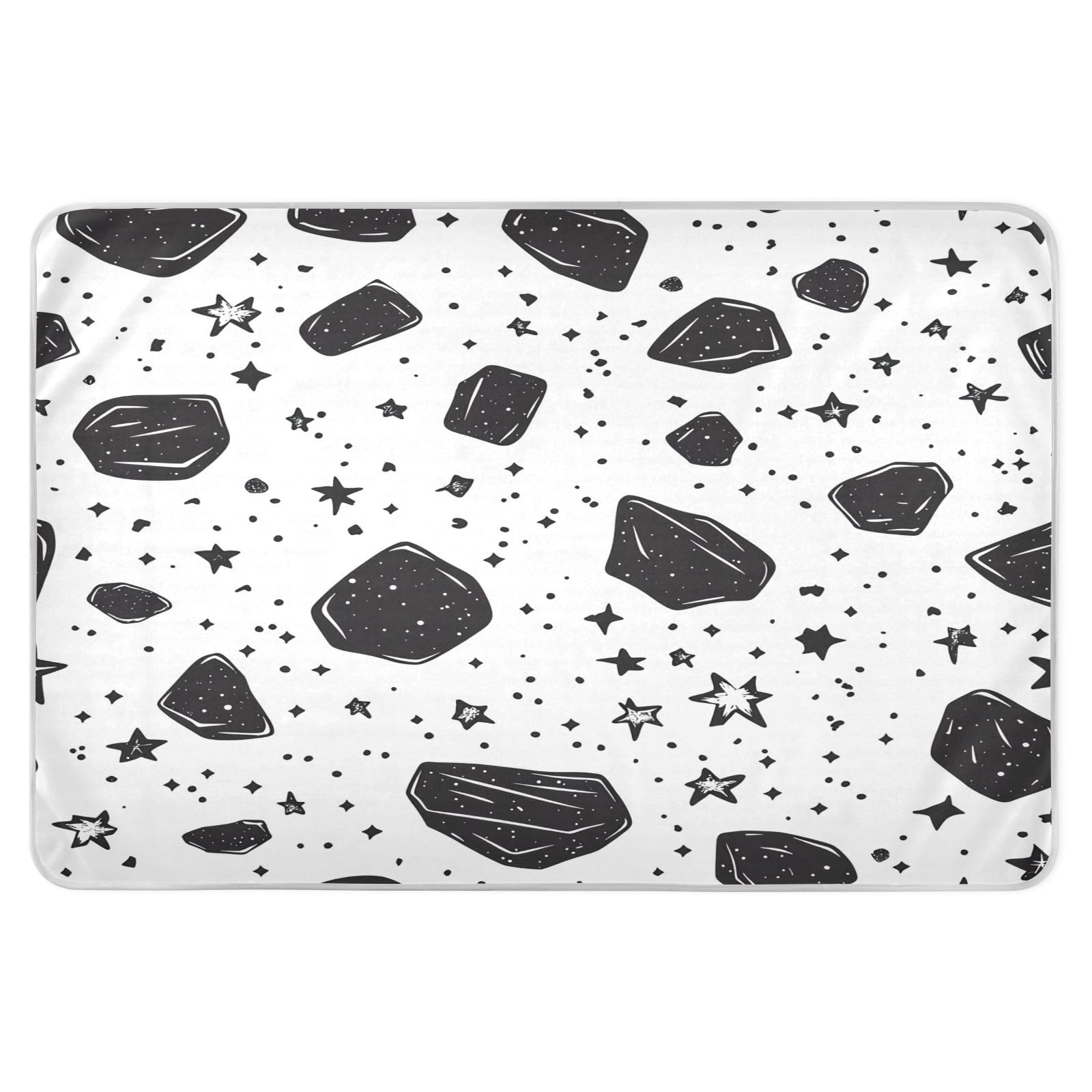 BOESI Doodle Stars and Rock Pattern Waterproof Pads for Bedwetting and Incontinence, Reusable Pads, Reusable Diaper Pads for Bed, Sofa, Travel