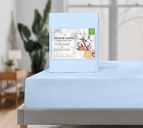 Miniatura 9 de Royale Linens Sábana bajera ajustable con fundas de almohada  Sábanas bajeras King con 2 fundas de almohada  300 hilos 100% algodón orgánico  Se