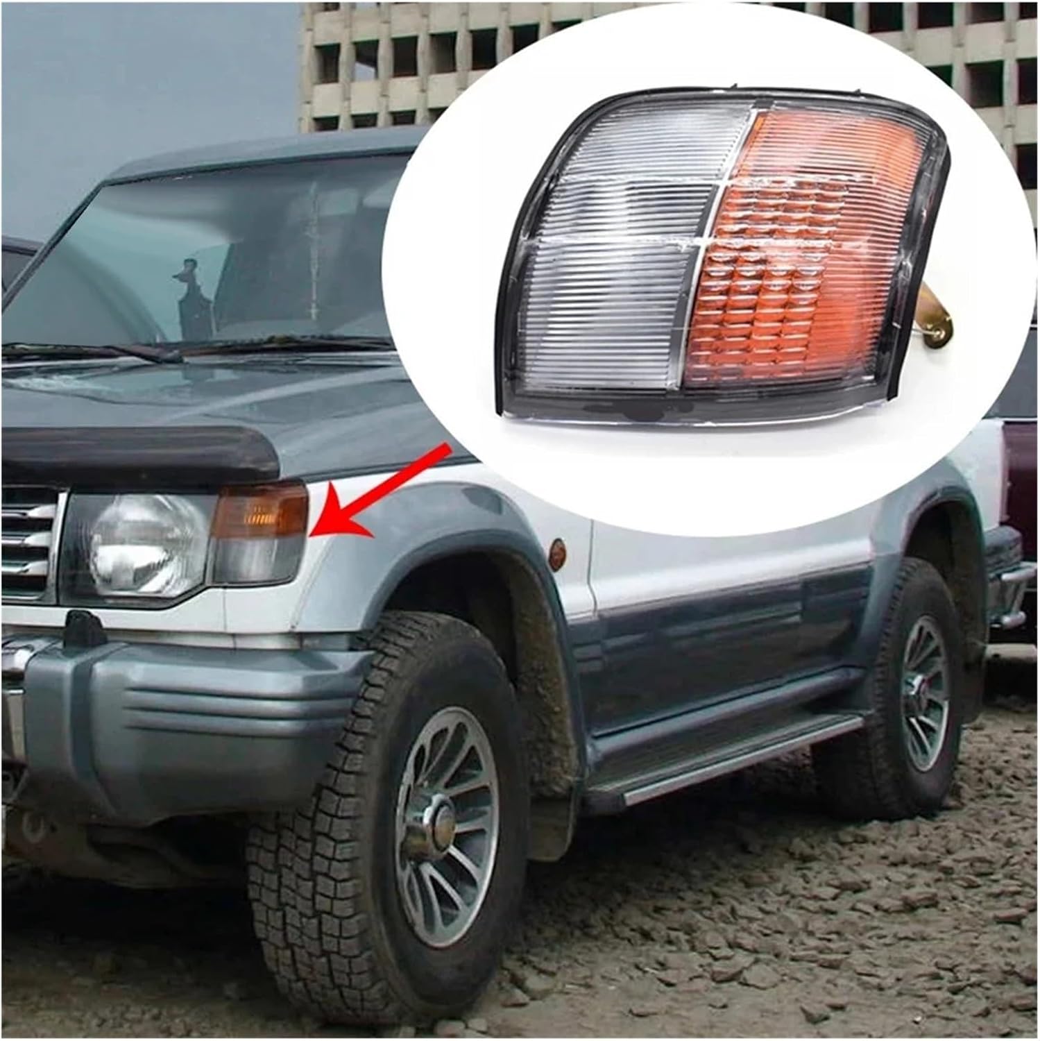 Car Right Front Corner Light Signal Lamp Assembly MR124957 MR124958 Compatible with Mitsubishi Pajero Montero 1993-1996