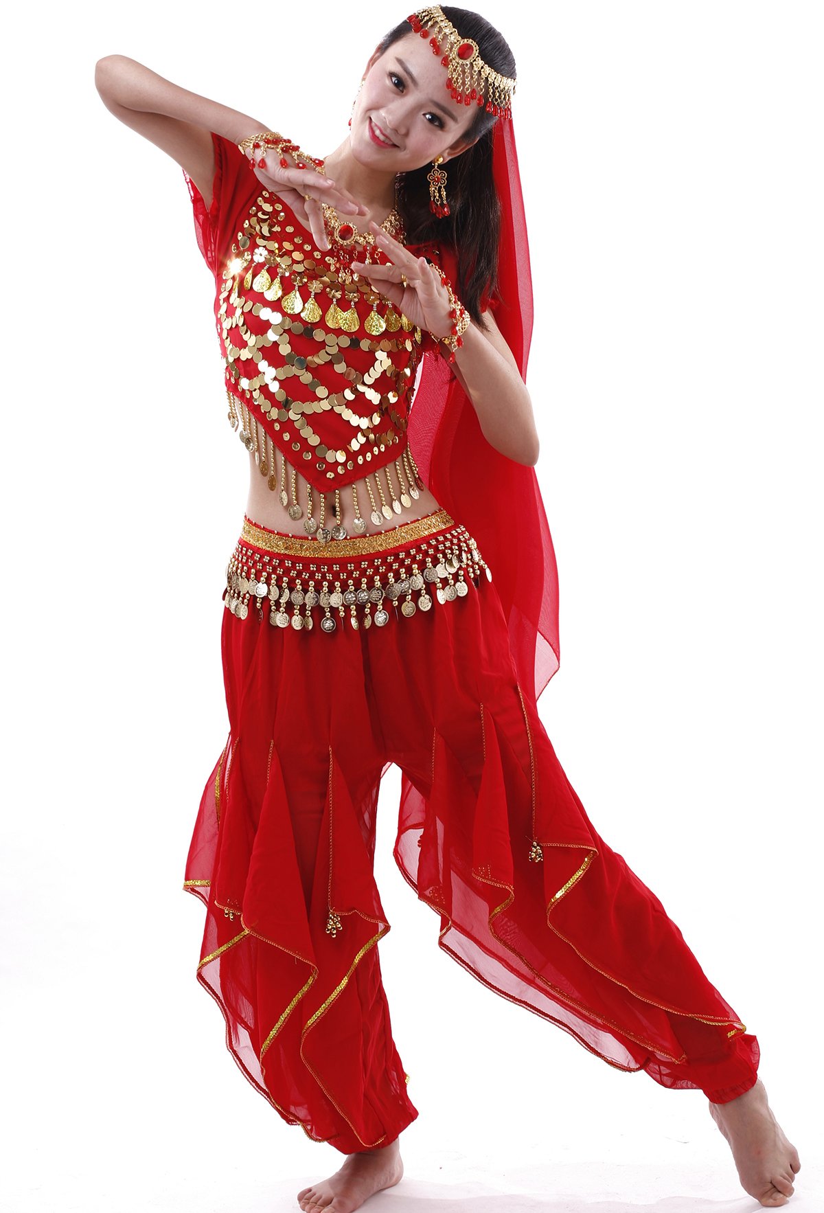 Astage Femme Indienne Belly Danse Costumes Halter Harem Pantalon Performance Set