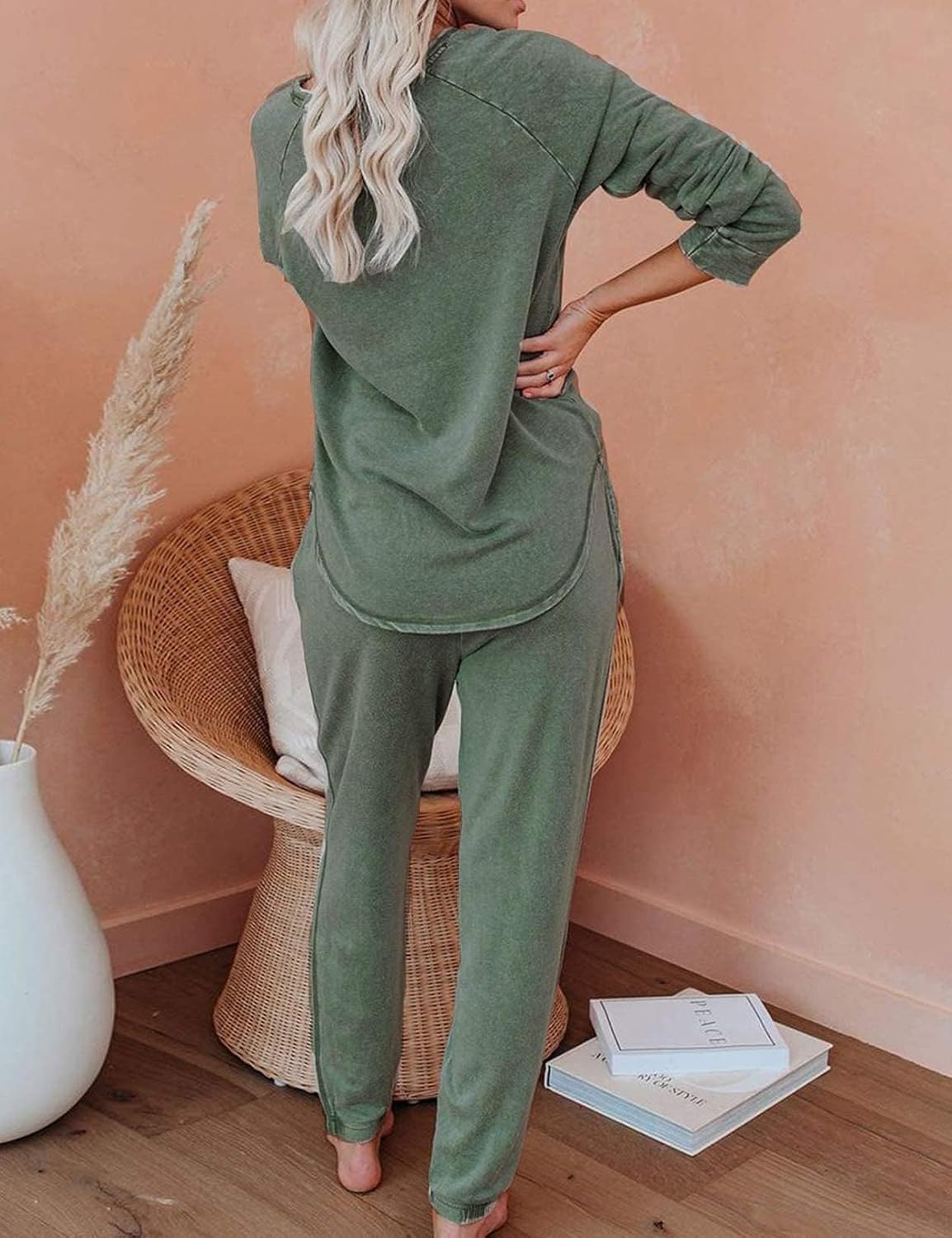 Women's 2 Piece Outfits Lounge Sets Long Sleeve Tops and Jogger Sweatpants Sweats Track Suits Loungewear Pajama Sets - Image 4
