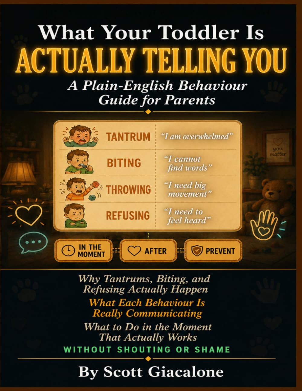 WHAT YOUR TODDLER IS ACTUALLY TELLING YOU: A Plain-English Behaviour Guide for Parents. Why Tantrums, Biting, Throwing, and Refusing Happen, What Each Behaviour Is Really Communicating.