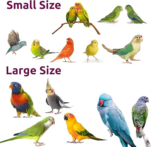 Miniatura 5 de SIMENA Columpio de cuerda de algodón para pájaros medianos a grandes, incluyendo periquitos, cacatúas, conures, etc. (pequeño, rosa)