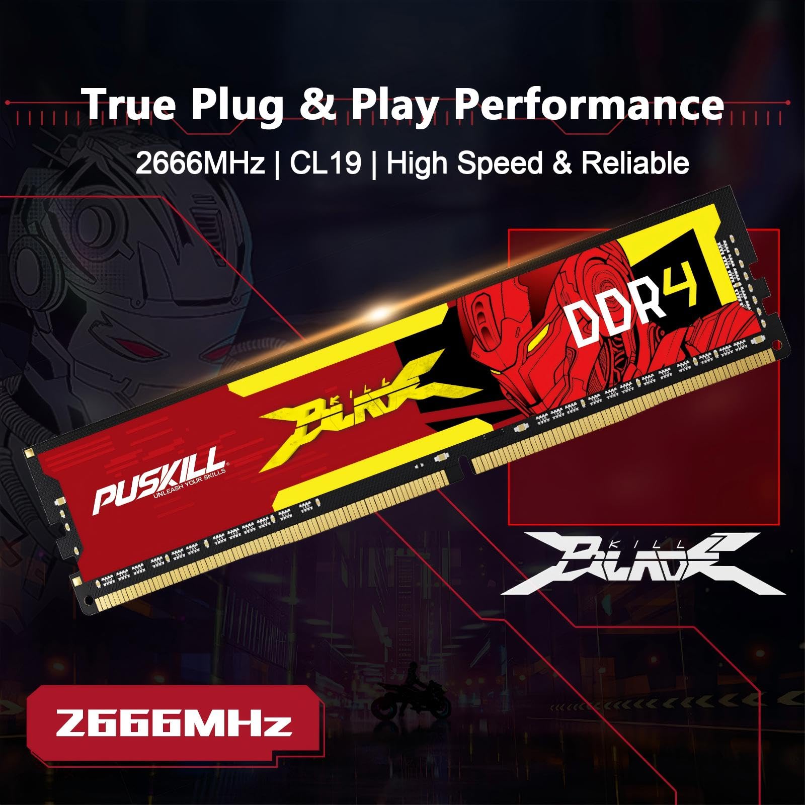Amazon.co.jp: PUSKILL 16GB キット (2x8GB) DDR4 RAM 2666MHz PC4
