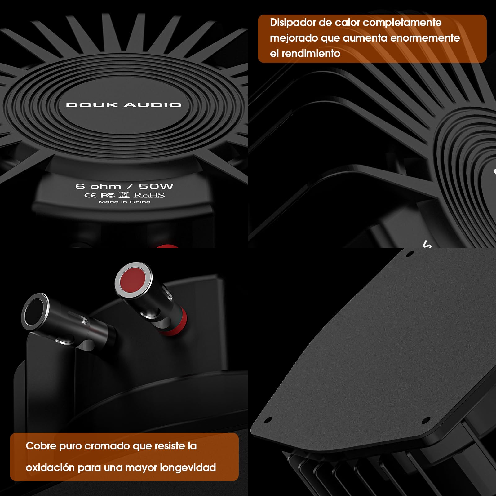 Douk Audio BS-1 Bass Shaker: 50 W de alta potencia Buttkicker - Transductor táctil - Bajos de subwoofer para cine en casa, audio de coche y silla de juegos con inmersión por vibración (1 par)