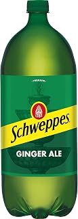 Schweppes Ginger Ale Soda, 2 Liter Bottle - Crisp Refreshing Bubbles, Caffeine-Free Classic Ginger Ale