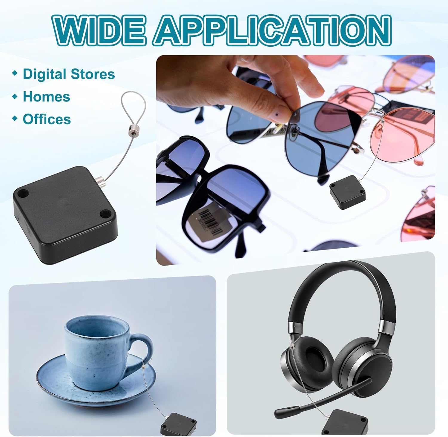 PATIKIL Retractable Remote Control Cable Tether (3.3ft /1M, Black)(3 Set) Remote Control Security Lanyard Lock Adjustable Locking Leash with Rope Locks and Screws, Suit for - TVs/Tablets