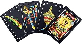 Spanish Playing Cards, Original Spanish Cards Games Deck of Cards, Briscas Cards Puerto Rico Mexican Playing Cards (Black x 1)