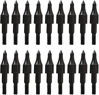 Gizhome 18 Piece Screw-in Field Points Screw in Archery Bullet Points Arrows Field Target Practice Shooting, 100 Grain Each
