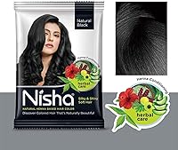 Vista 2 de Nisha Tinte natural para el cabello a base de henna (negro natural) 10 GM paquete de 10