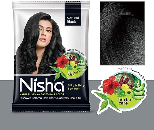 Miniatura 2 de Nisha Tinte natural para el cabello a base de henna (negro natural) 10 GM paquete de 10