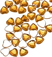 Vista 14 de MECCANIXITY 60 piezas de diamantes de imitación acrílicos de corazón de 0.59 pulgadas (0.591 in) con parte trasera plana, gemas de plástico