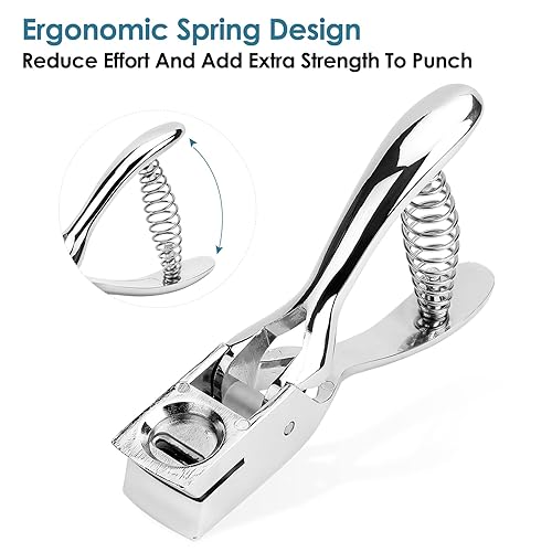 Miniatura 5 de MROCO Perforadora de perforación, perforadora para tarjetas de identificación, de mano, sin agujeros de rebabas, perforadora de una ranura para