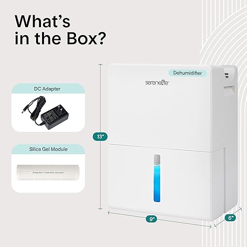 Miniatura 8 de SereneLife Dehumidifiers for Home, 91 Oz Quiet Dehumidifier for Bedroom, Bathroom, Basement w Drying Base, Timer, Sleep Mode & Smart Humidity
