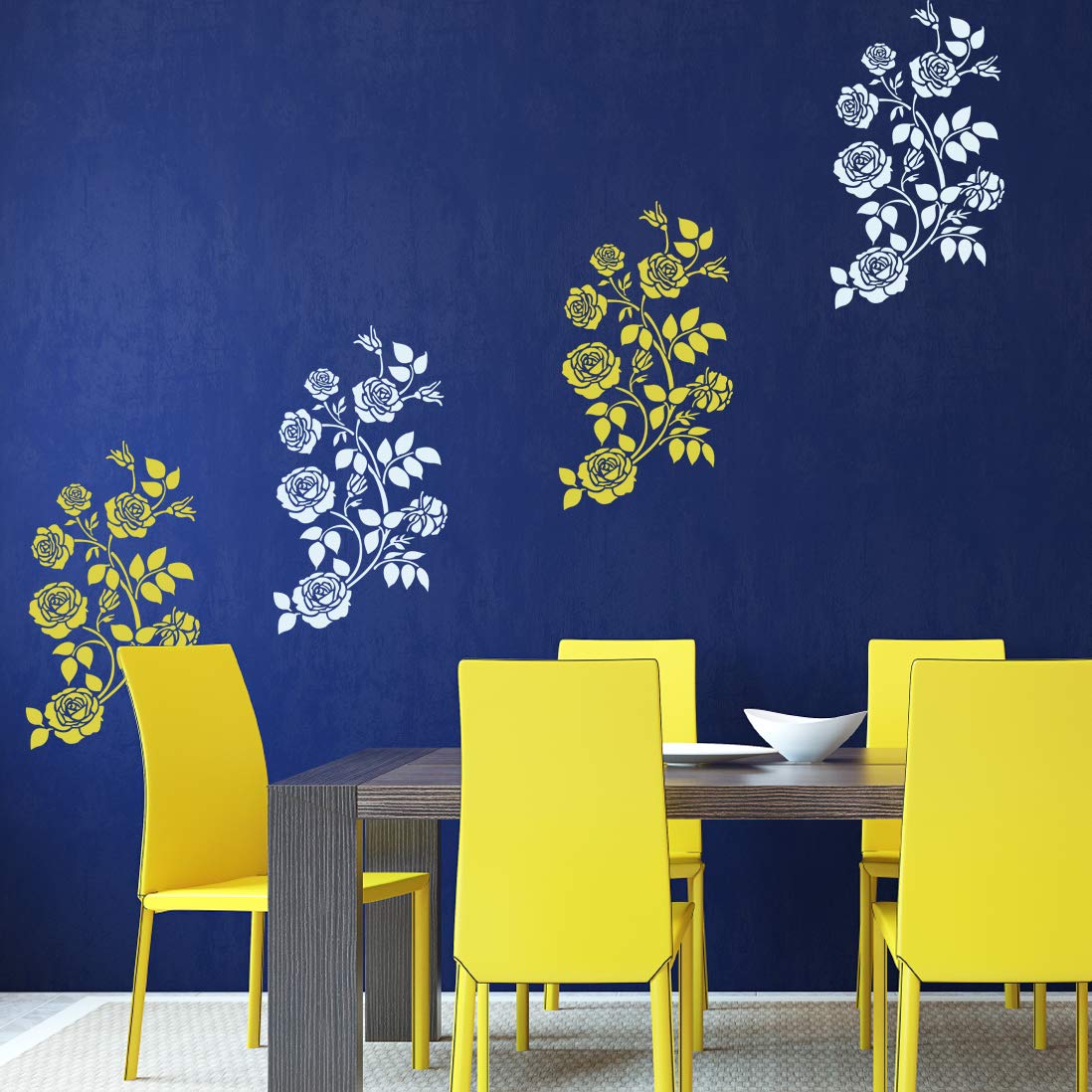 Arhat Stencils ASRE510 Damask Pattern Glossy PVC Wall Stencils