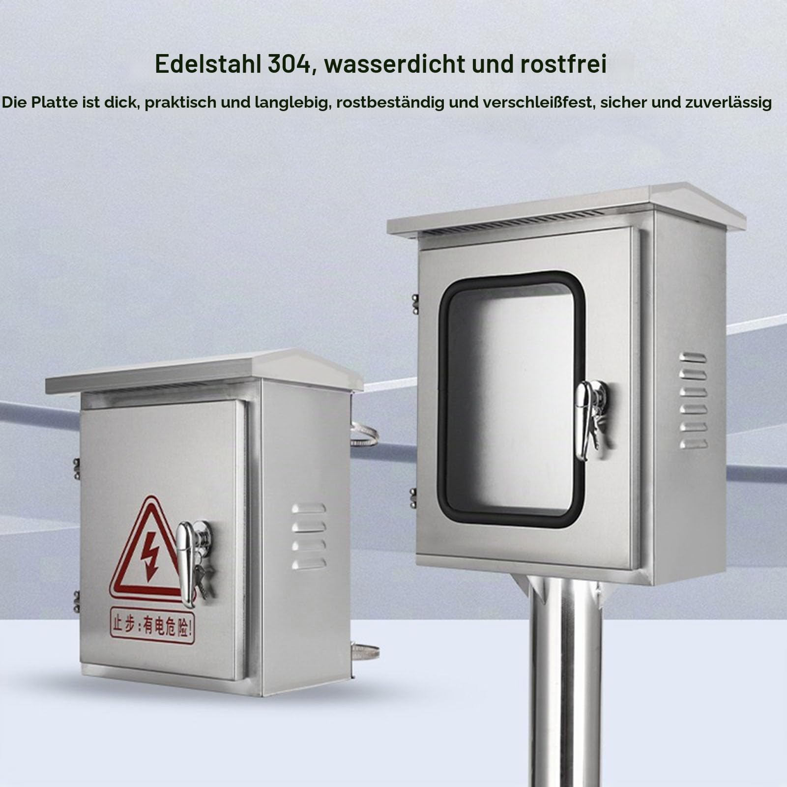 Bodenstehender Schaltschrank Aus Edelstahl Für Den Außenbereich,wetterfeste Elektrische Anschlussdose Gehäuse Für Elektronische Geräte Mit Montageplatte,verteilungsschutzkasten Unterbrecherkasten
