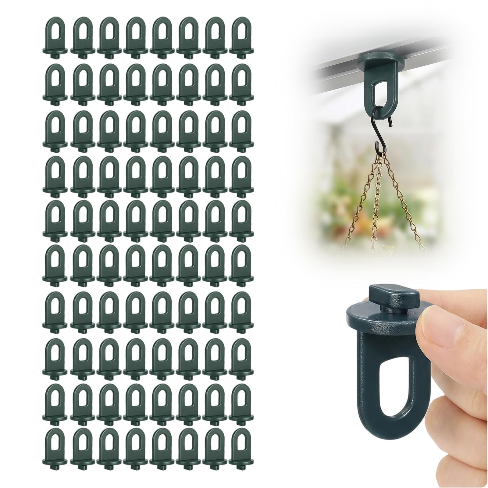 80 Pack Greenhouse Twist Clips Hanging Anchors, Plant Support Clips for Inside Greenhouse Glazing Bar Channels, Greenhouse Glass Clips, Hooks for Baskets, Pots and Insulation