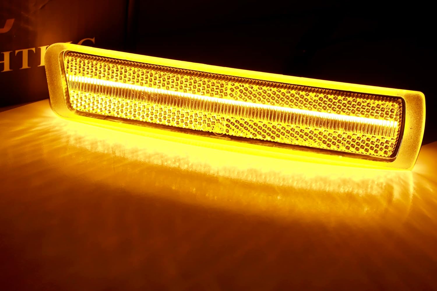 iJDMTOY Semi-Clear Lens Front Bumper Amber Full LED Strip Side Marker Lights Compatible With 1996-2002 BMW Z3 Roadster Convertible, Z3-M Coupe