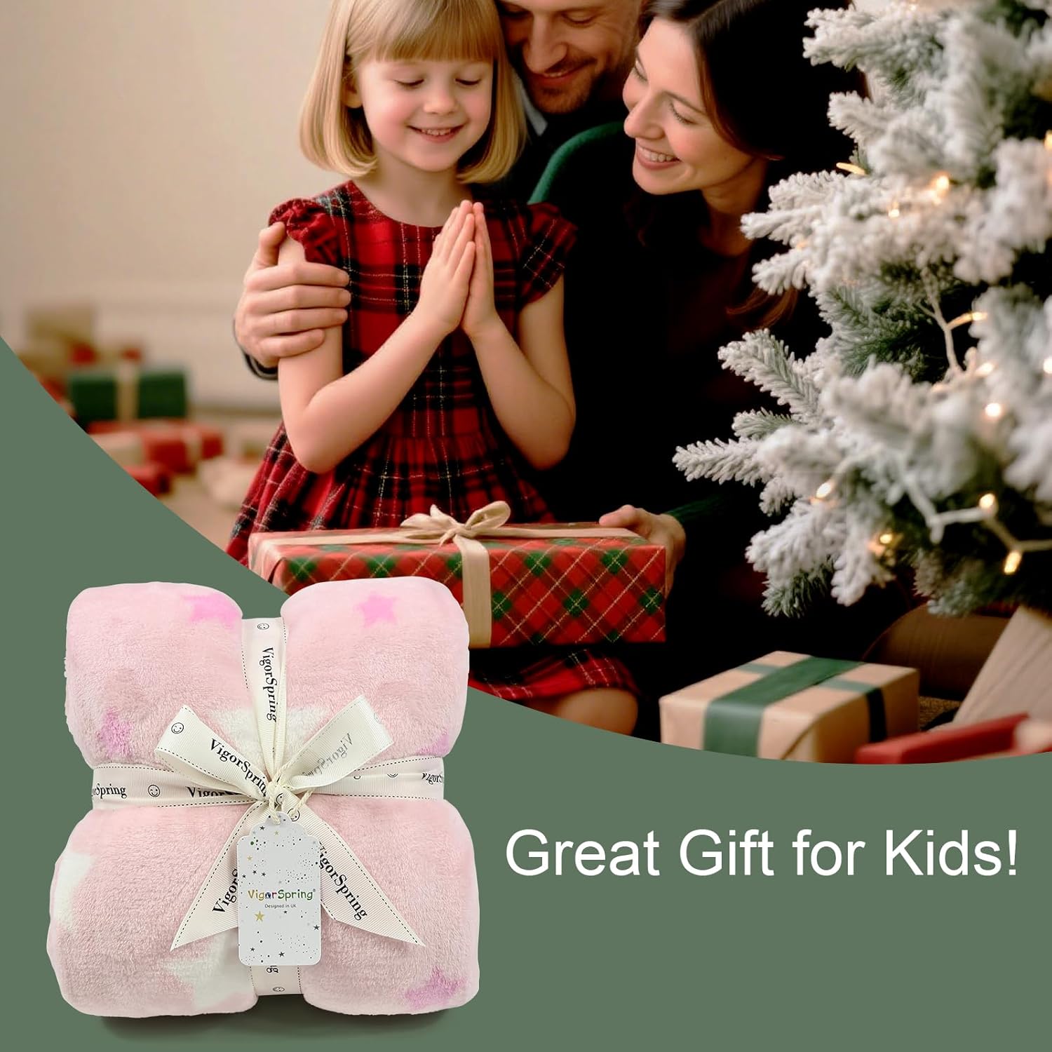 Kids Throw Blanket for Girls - 50"x60",Super Soft Cozy Star Pink Blankets for Kids,Perfect for School Couch Sofa Bed Room and Decoration - Image 4