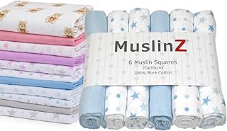 MuslinZ 6 pack Muslin Cloths for Baby