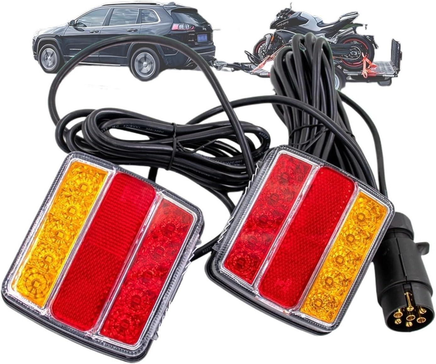 Signal Rear Towing Tail Light Trailer EN Brake Stop Lamp License Number Plate Reflector Lights Light Kit