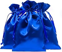 Vista 12 de Bolsas con cordón de satén azul bebé para regalo y recuerdo de boda, 5 x 8 pulgadas, 50 por paquete