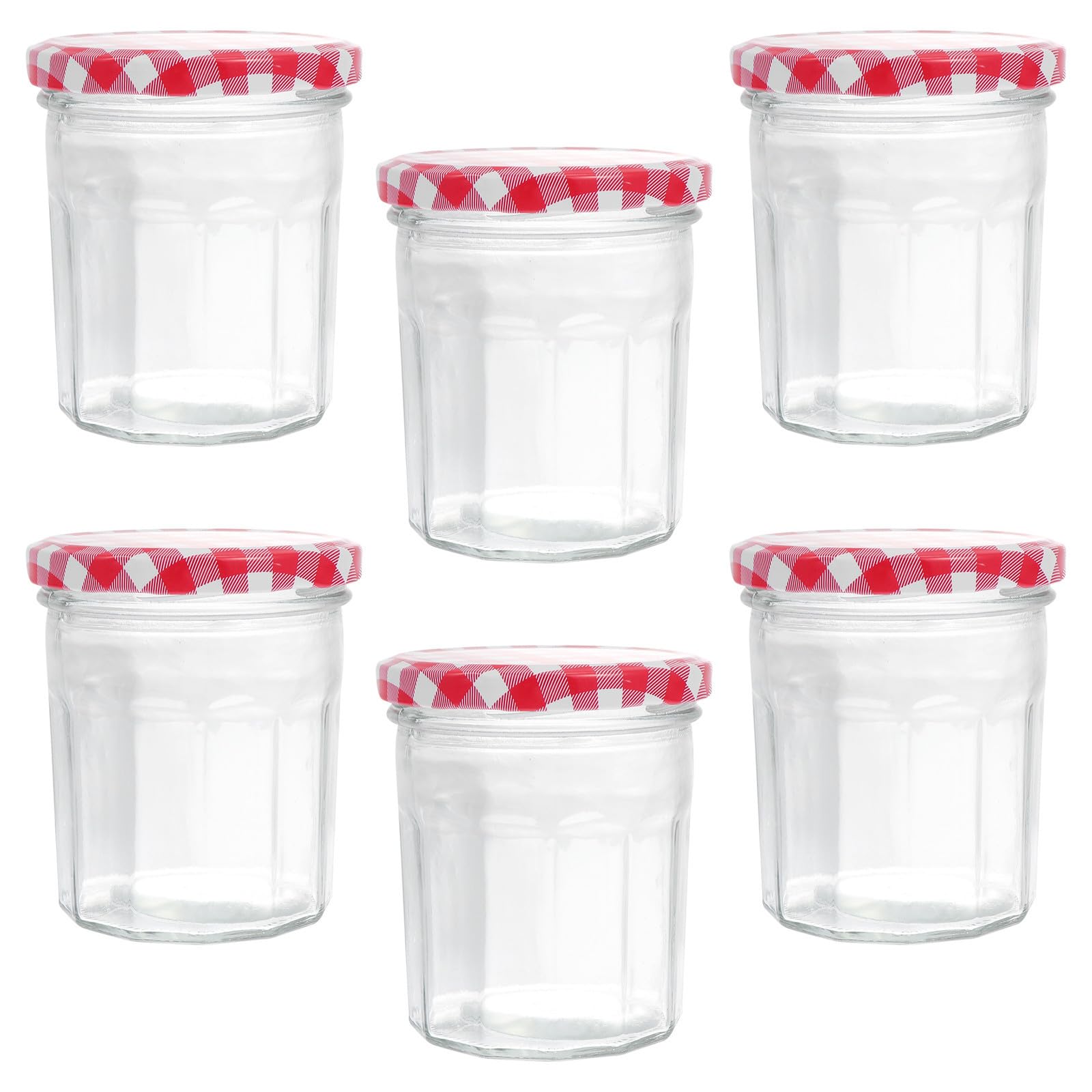 Abaodam 6 Piezas Tarro de Cristal 380ml, Tarro de Mermelada Sellado, Vidrio y Aleación, Cuerpo Transparente, Buen Sellado, Conservación de Frescura, para Miel y Té, Almacenamiento