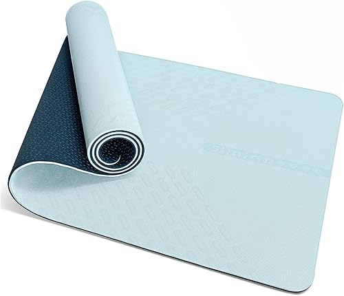 Miniatura 6 de SIMIAN Tapete de yoga grueso de 0.315 pulgadas de doble cara antideslizante para hombres y mujeres con correa de transporte, tapete profesional de