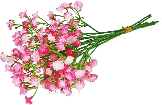 ABAJI Tiny Babys Breath Artificial Flowers Gypsophila Real Touch Flowers for Wedding Party Home Garden Decoration 12 inch in Length Small and Short