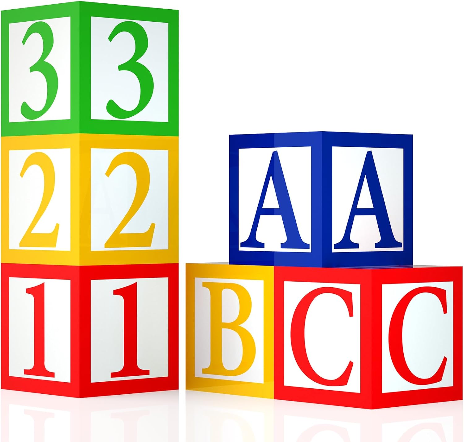6 Pcs ABC 123 Party Decorations Back to School Decoration ABC Alphabet Party Favor Balloon Box, Block Boxes Favor Balloon Boxes Inspire Story Birthday Party Decor for School Baby Shower Abc and 123
