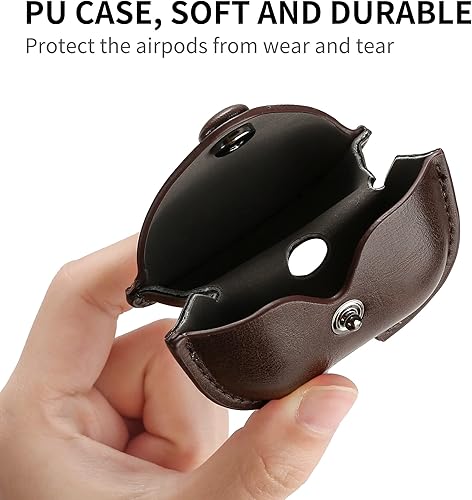 Miniatura 3 de MODOS LOGICOS Funda de cuero para AirPods 3 (2021), funda de carga segura compatible con Apple AirPods de 3 generación (rojo cro)