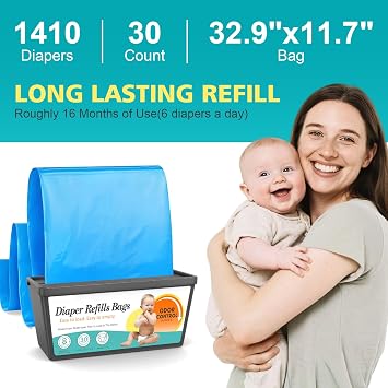 Diaper Pail Refills Fits Diaper Genie Easy Roll Signature & Platinum