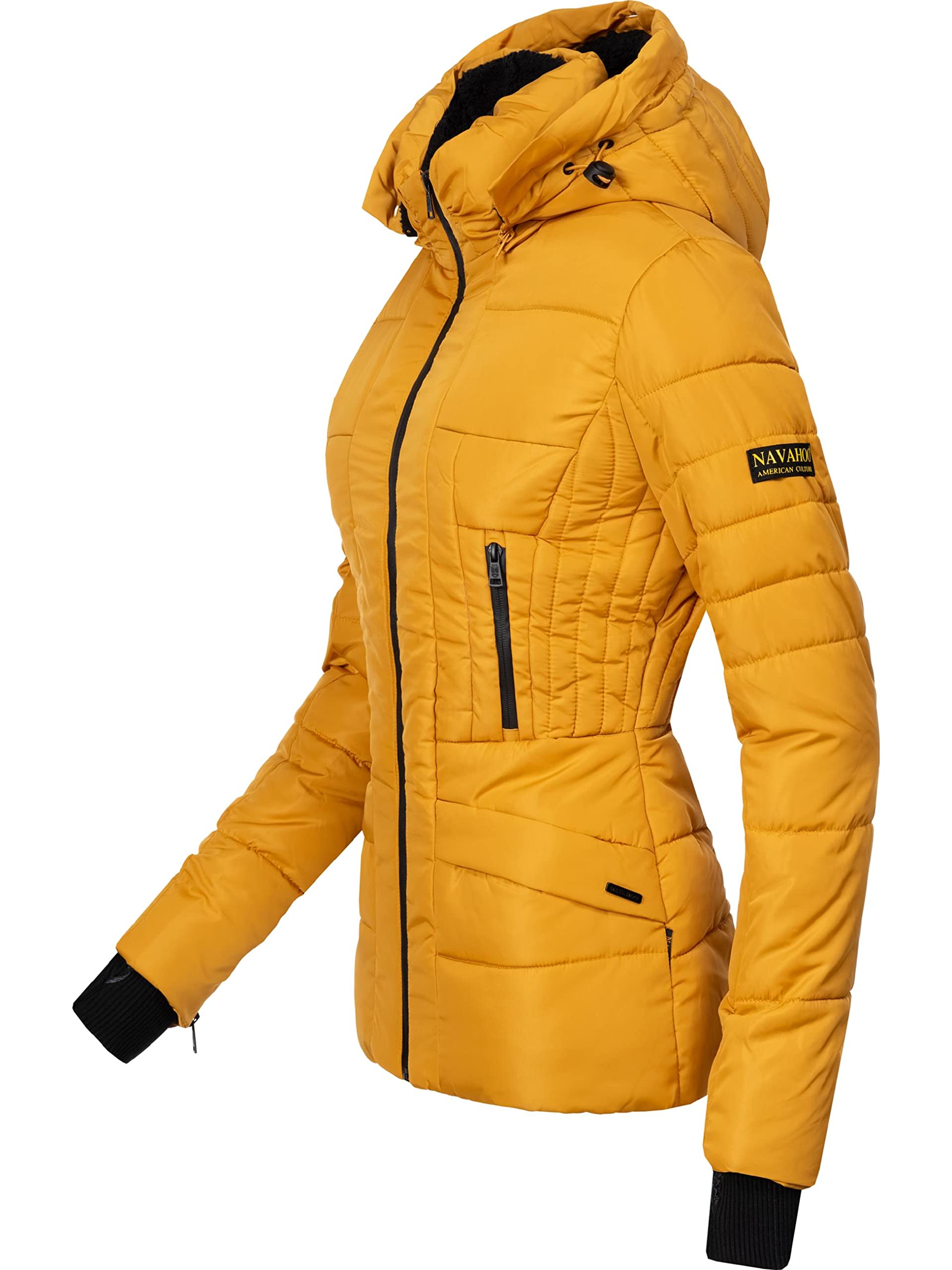 Navahoo Adele Chaqueta de Invierno para Mujer con Capucha de Pelo sintético Negro XS-XXL
