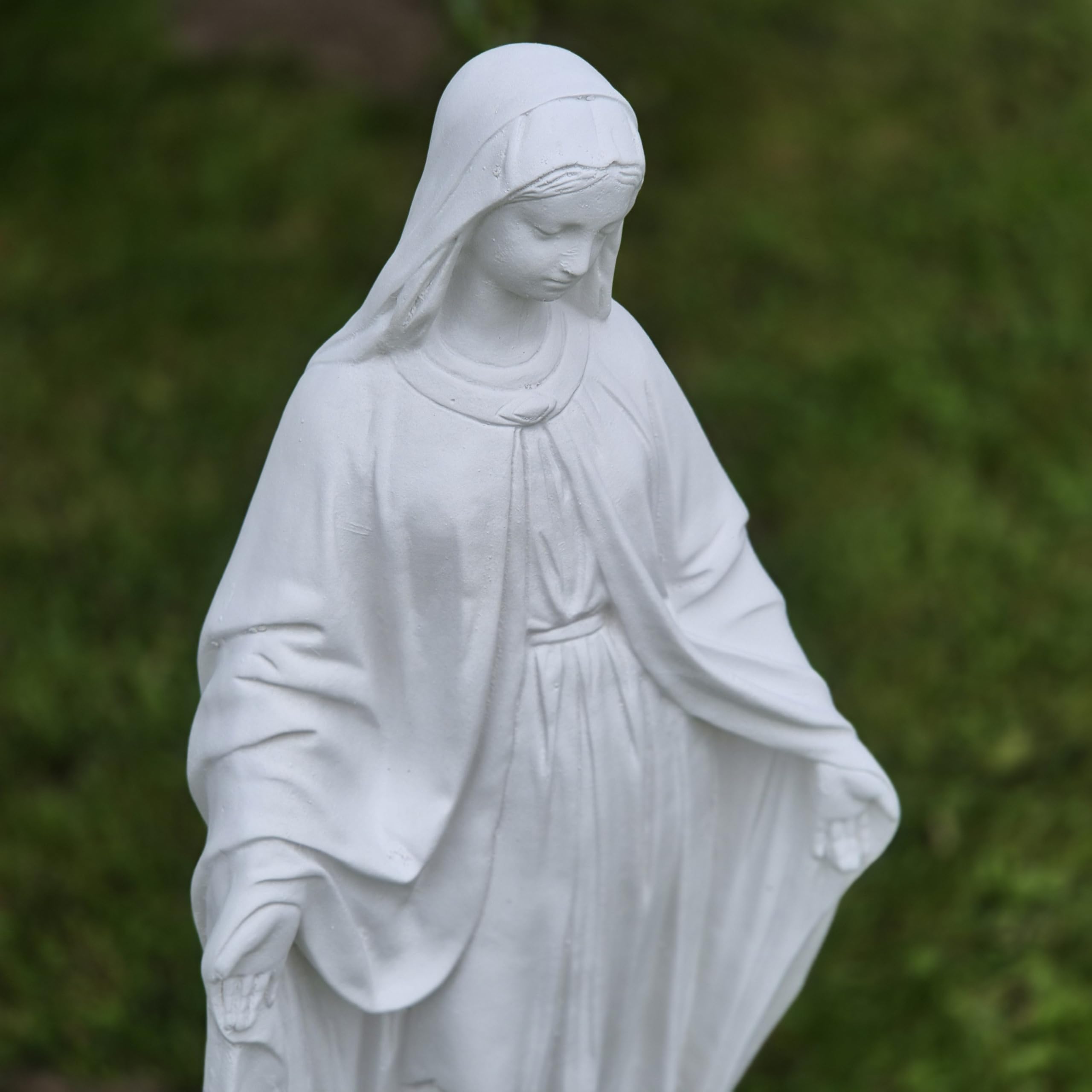 FABRIQ Statua di Santa Madonna, grande Vergine Maria in pietra massiccia (altezza 63 cm, 16 kg), scultura cattolica per chiesa, giardino e casa, regalo religioso e madre di Dio