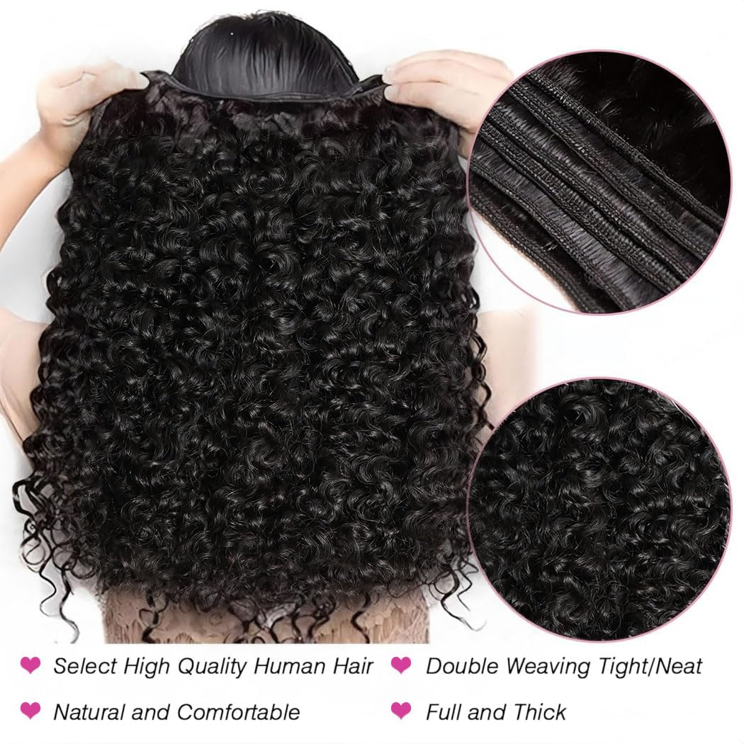 VIPbeauty 3C4A Burmese Curly Human Hair Bundles 20 Inch 1 Bundles Unprocessed Burmese Raw Hair Extension Real Human Hair 16A Natural Color Curly End Real Hair Weft Extensions