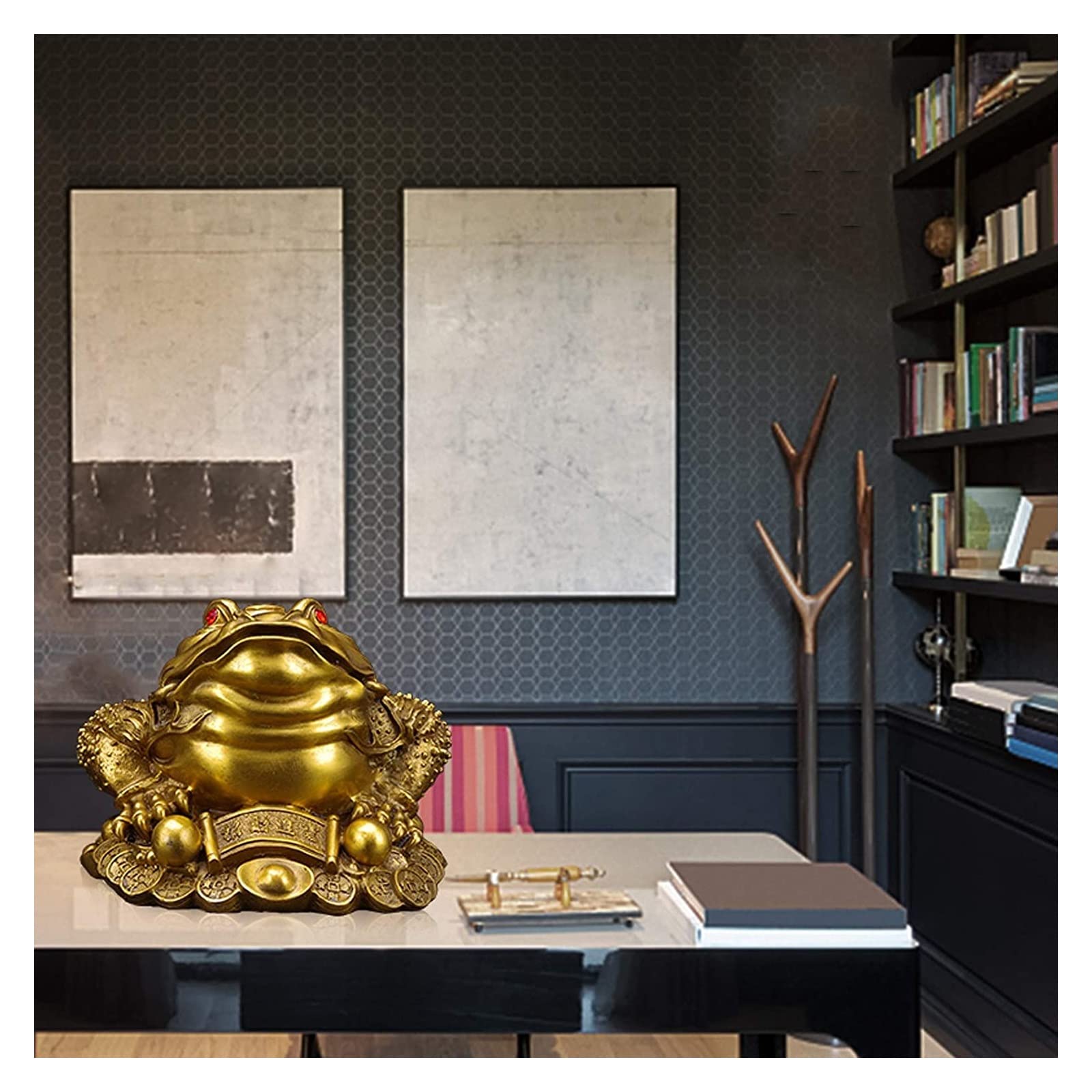 RLKHXBS Tabletop Money Frosch Geld Kramte Statue Dekoration anziehen Vermögen Kröte Lucky Wealth Frog Store Eröffnung Geschenkbürodekoration Gute Glücksgeschenkstatue