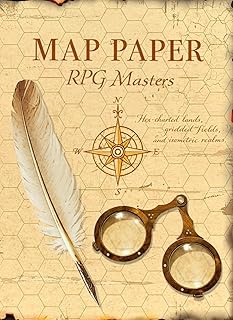 Map Paper DND: Small & Large Hex Paper, Grid, Dot Grid and Isometric Map Pages for Dungeon Masters – 8.5 x 11.69 Terrain & World Drawing