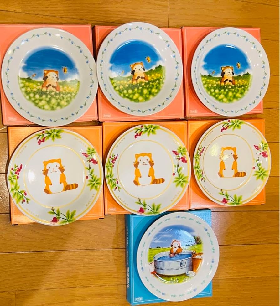 Amazon.co.jp: 非売品 あらいぐまラスカル 皿7枚セット 世界名作劇場