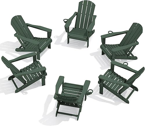 Vista 38 de SERWALL Silla Adirondack plegable ajustable verde
