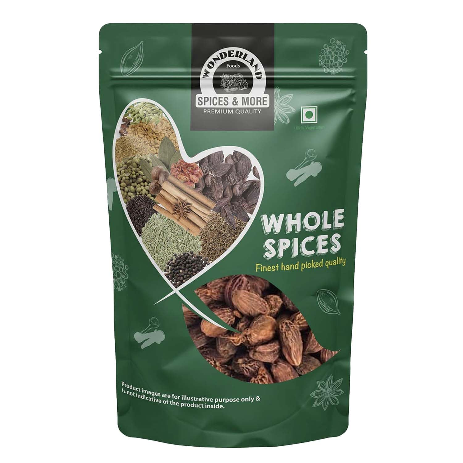 WONDERLAND FOODS Premium Whole Black Cardamom 250g | Badi Elaichi/Kali Sabut Elaichi | Natural Spices | Antioxidants, Vitamin C High Dietary Fiber (B0855R32GL) Amazon Price History, Amazon Price Tracker